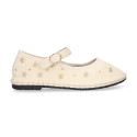 Women's grey mint velvet Mary Jane with elastic band closure