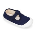 Pepito BAREFOOT niño sin cordones en lona en color azul marino