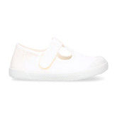Pepito BAREFOOT niño sin cordones en lona en color blanco