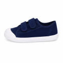 Zapatilla BAREFOOT niños sin cordones en lona en color azul marino