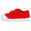 Zapatilla BAREFOOT niños sin cordones en lona en color rojo