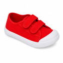 Zapatilla BAREFOOT niños sin cordones en lona en color rojo