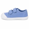 Zapatilla BAREFOOT niños sin cordones en lona en color jeans