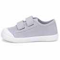 BAREFOOT Kids sneaker shoes laceless in grey cotton canvas