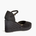Black Suede Women Medium Wedge Espadrilles