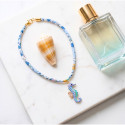 Sea Horse Choker with English Floral Cord