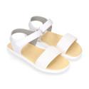 Sandalia Barefoot Blanca con Pala de Lentejuelas – OKAA FLEX