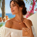Starfish Choker with English Floral Cord