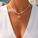 Gargantilla estrella de mar con cordón floral inglés
