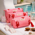Mediterranean Lobster Collection – Quilted Tote Bag + Toiletry Bags
