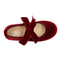 Burgundy Velvet Mary Jane with Bow | Made in Spain
