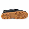 Boys' Navy Boat Shoes with Hook-and-Loop Fastening – School Shoes