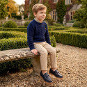 Boys' Navy Boat Shoes with Hook-and-Loop Fastening – School Shoes