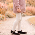 Girls’ Brown Velvet Mary Jane Shoes with Buckle