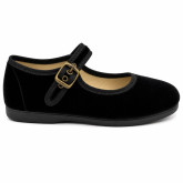 Mercedita de Terciopelo Negro con Hebilla – Niña