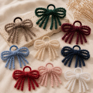 Fine Wool Bow Hair Tie – Handmade in Spain