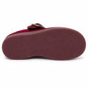 Burgundy Velvet T-Strap Shoes for Kids with Buckle – Made in Spain