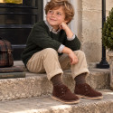 Suede Leather Safari boots with laces.