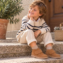 Suede Leather Safari boots laceless.