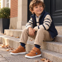 Okaa Flex Kids Sneaker shoes bootie type with sport design. RESPECTFUL model.
