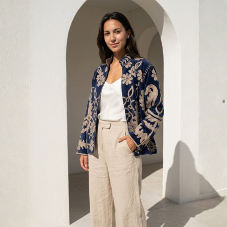 Chaqueta de Terciopelo Bordada Mujer – Edición Limitada