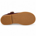 Girls’ Burgundy Patent Leather Mary Janes with Buckle | Made in Spain