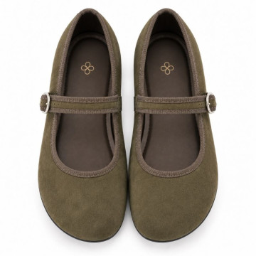 Women’s Barefoot Mary Jane Shoes – Olive Green | OKAA FLEX