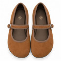 Women’s Barefoot Mary Jane Shoes – Camel | OKAA FLEX