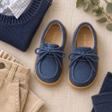 Zapato Wallaby Niño Azul Jeans con Cordones