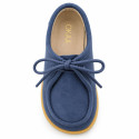 Zapato Wallaby Niño Azul Jeans con Cordones