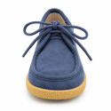 Zapato Wallaby Niño Azul Jeans con Cordones