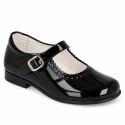 Girls’ Navy Blue Patent Leather Mary Janes with Buckle