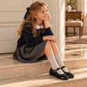 Girls’ Navy Blue Patent Leather Mary Janes with Buckle