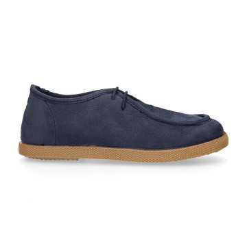 Zapato Wallaby Niño Azul Jeans con Cordones