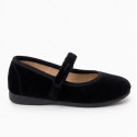 Mercedita de Terciopelo Negro con Cierre Adherente | Made in Spain