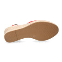 Red Suede Women Medium Wedge Espadrilles
