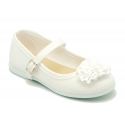 Cotton canvas Mary Jane shoes with flower detail.