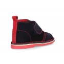 Suede leather kids Safari boots laceless and fake hair lining.